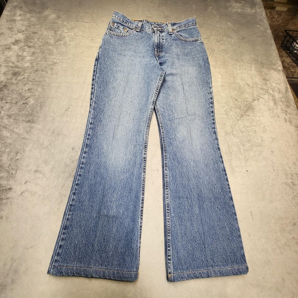 Vintage Levis 517 Jeans Juniors 7 Blue Bootcut Boot Cut Low Rise Made In USA 90s